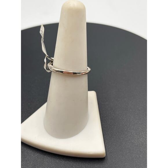 Designer Signed Sterling Silver Round Bezel Set Citrine Ring Sz 7.25 - Picture 5 of 12